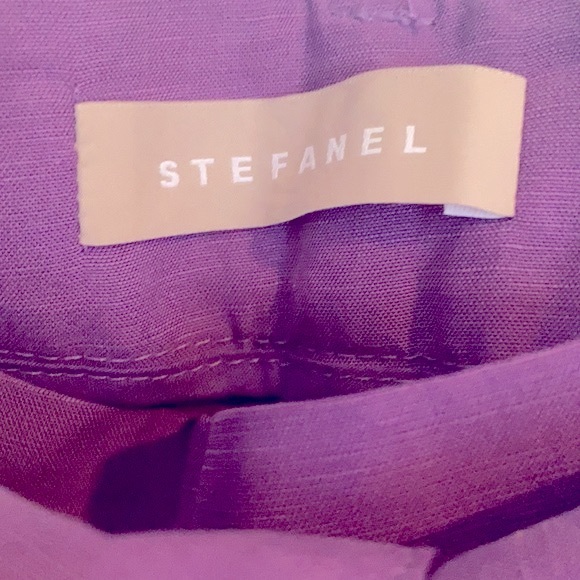 Stefanel Italy Pink Purple Tie Front Linen Pants with Sash - 12 - Picture 11 of 14
